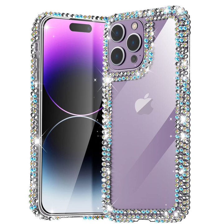 AICase iPhone 14 Pro Max Glitter Case for Women, Rhinestone Bling Diamond Sparkle, Luxury Fashion Protective Girly Phone Case