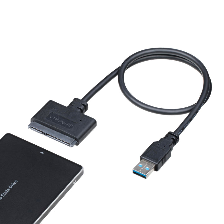 SATA to USB Cable - USB 3.0 to 2.5” SATA III Hard Drive Adapter - External SATA USB Converter for SSD/HDD Data Transfer - Black (USB3S2SAT3CB)