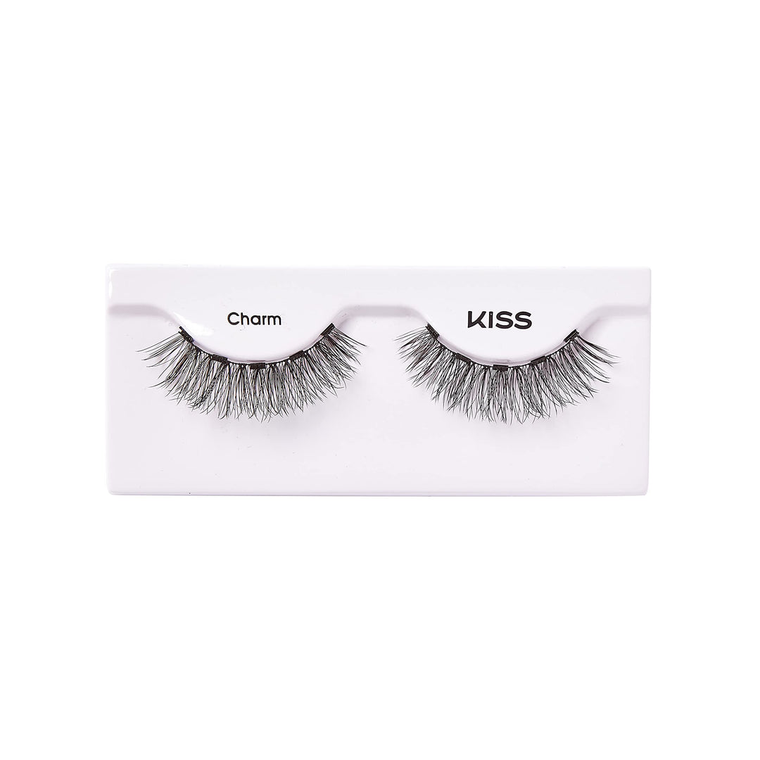 Magnetic False Eyelashes, &#39;Charm&#39;, 12 mm, Includes 1 Pair Of Magnetic Lashes, Contact Lens Friendly, Easy to Apply, Reusable Strip Lashes