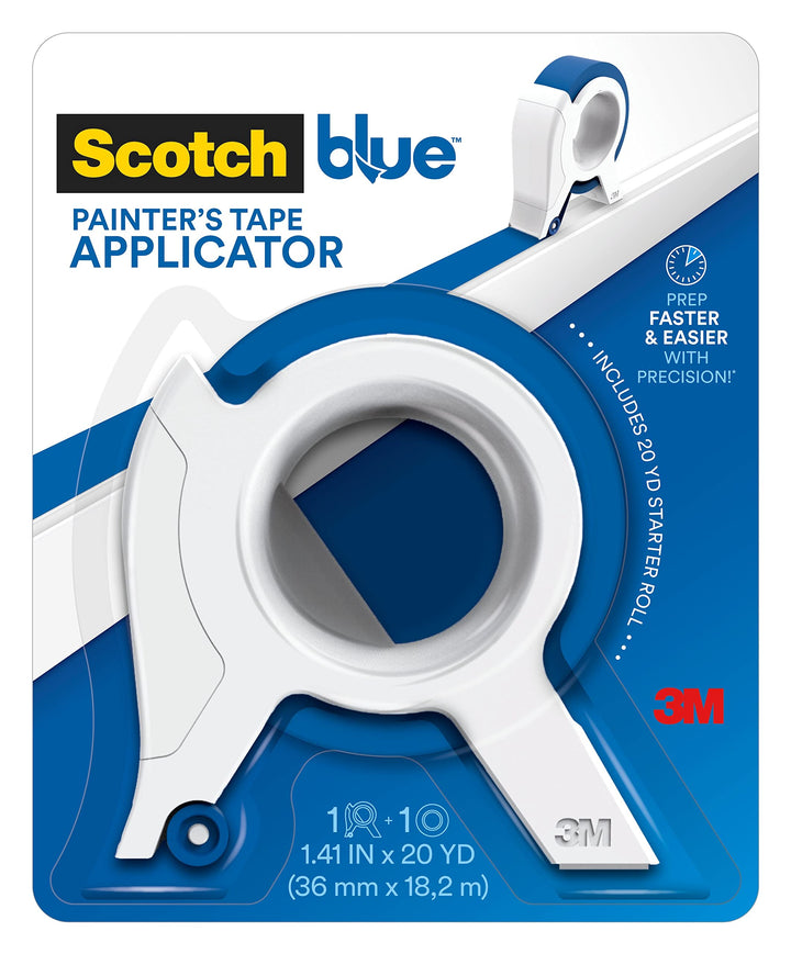 Scotch Blue Painters Tape Applicator, Applies Painter&#39;s Tape in One Continuous Strip, Paint Tape Applicator for Trim, Windows and Door Frames, 1.41 Inches x 20 Yards, 1 Starter Roll