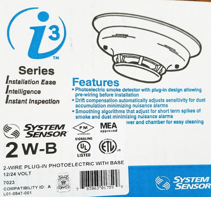 2W-B i3 Series 2-wire, Photoelectric i3 Smoke Detector