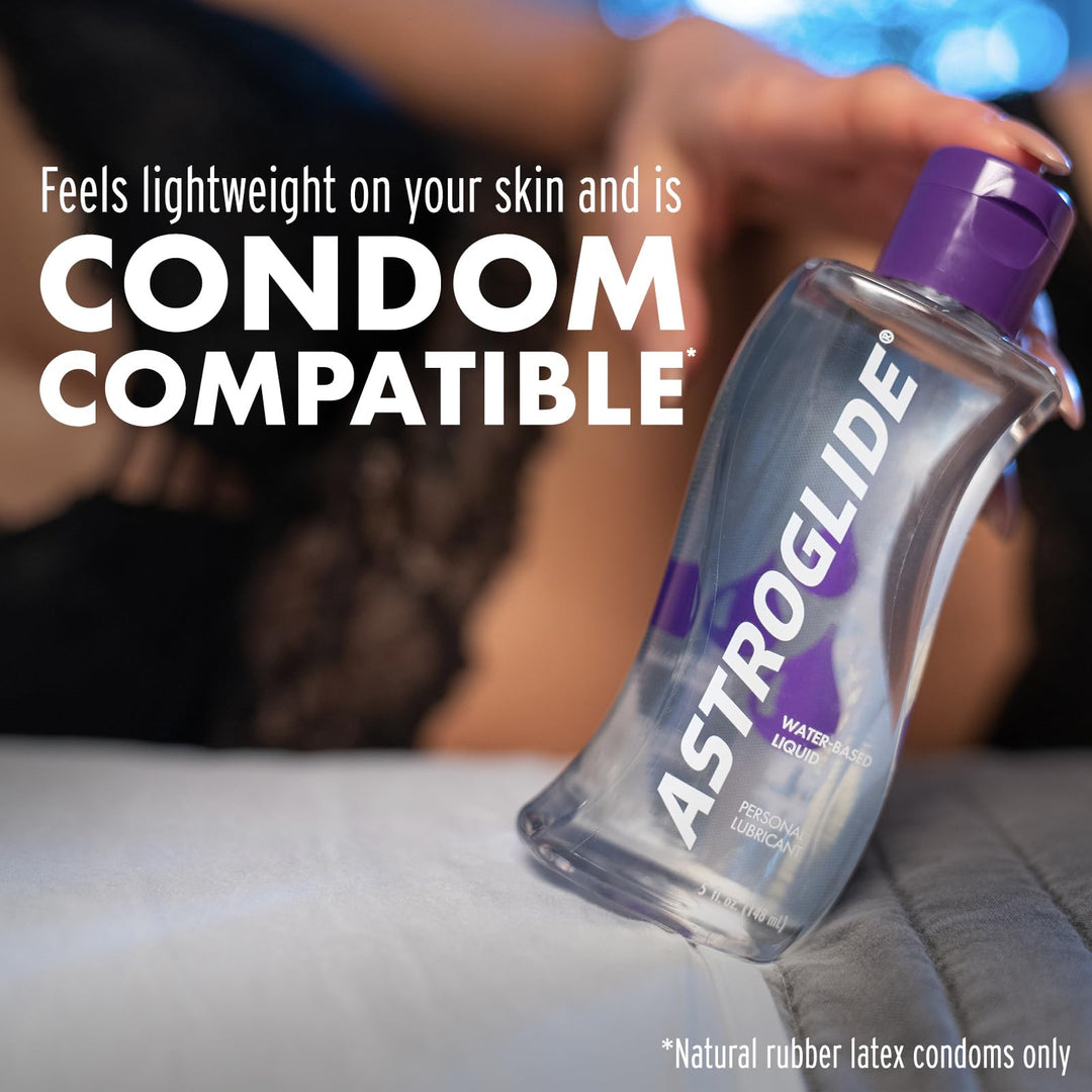 Astroglide Water Based Lube (5oz), Liquid Personal Lubricant, Sex Lube for Long-Lasting Pleasure for Men, Women and Couples, Safe for Toys (Pack of 3)