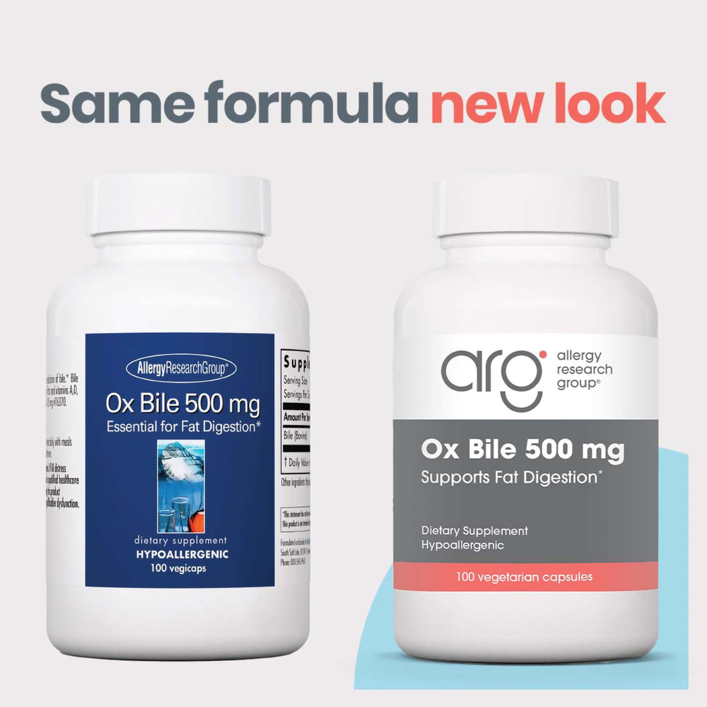Ox Bile 500mg - Digestive Enzymes for Liver, Ox Bile Supplements with Digestive Enzymes, Gallbladder Supplements, Fat Digestion Support, Hypoallergenic - 100 Count