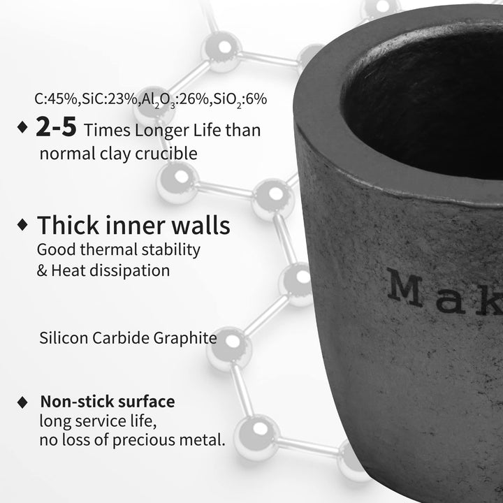 12.2KG Clay Graphite Crucibles, Melting Casting Metal, Withstand The High Temperature 1800(3272°F), Refining Aluminum Gold Silver Copper Glass, Casting Tools (12.2kg)