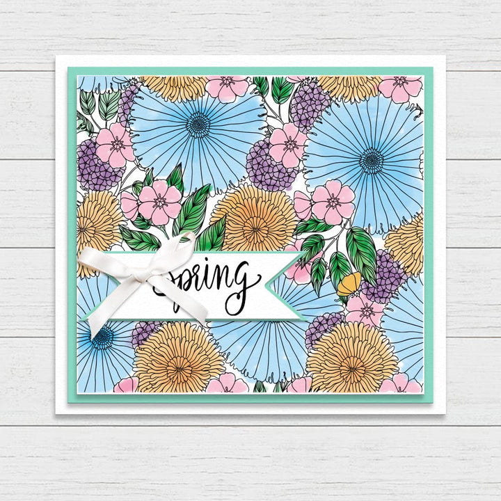 Leaves Flowers Background Clear Stamps for Card Making 