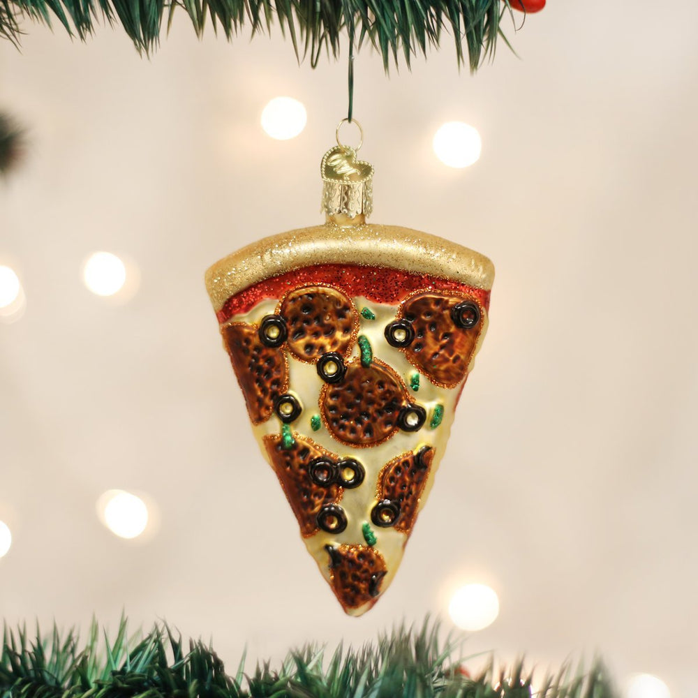 Pizza Slice Glass Blown Ornaments for Christmas Tree