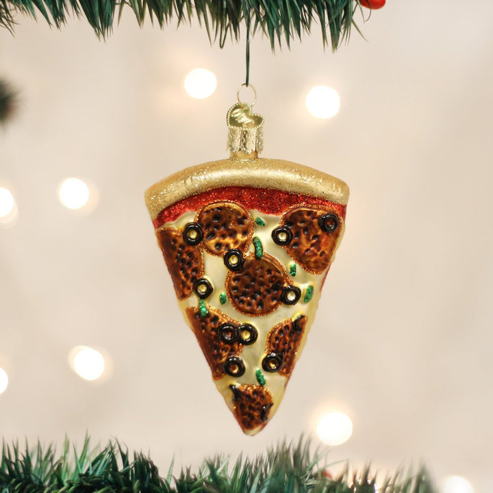 Pizza Slice Glass Blown Ornaments for Christmas Tree