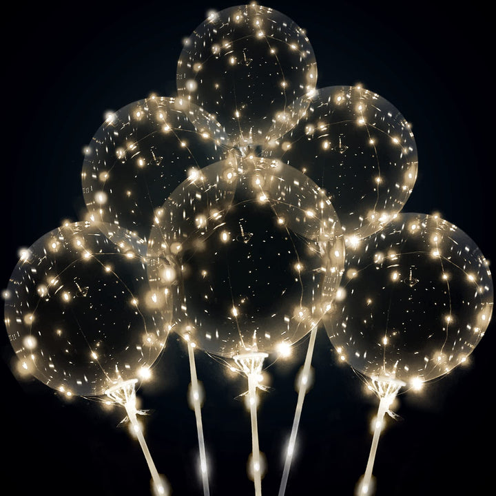 Light up led balloons, Wedding Decorations 10 set warm white 15pcs clear bobo Balloons Great For Banquets, Outdoor and Indoor Parties, Birthday and Event Centerpieces (warn white) (20 inch-10 set)