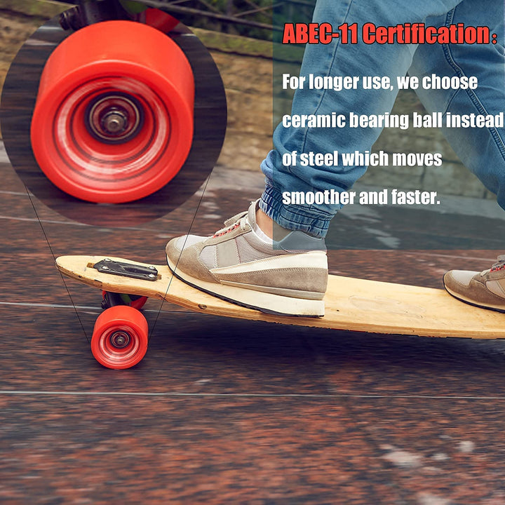 Ceramic Skateboard Bearings High Speed Double Shielded 608 RS ABEC-11 8 Pack Set for Skateboard Trucks Scooters Wheel Roller Skate