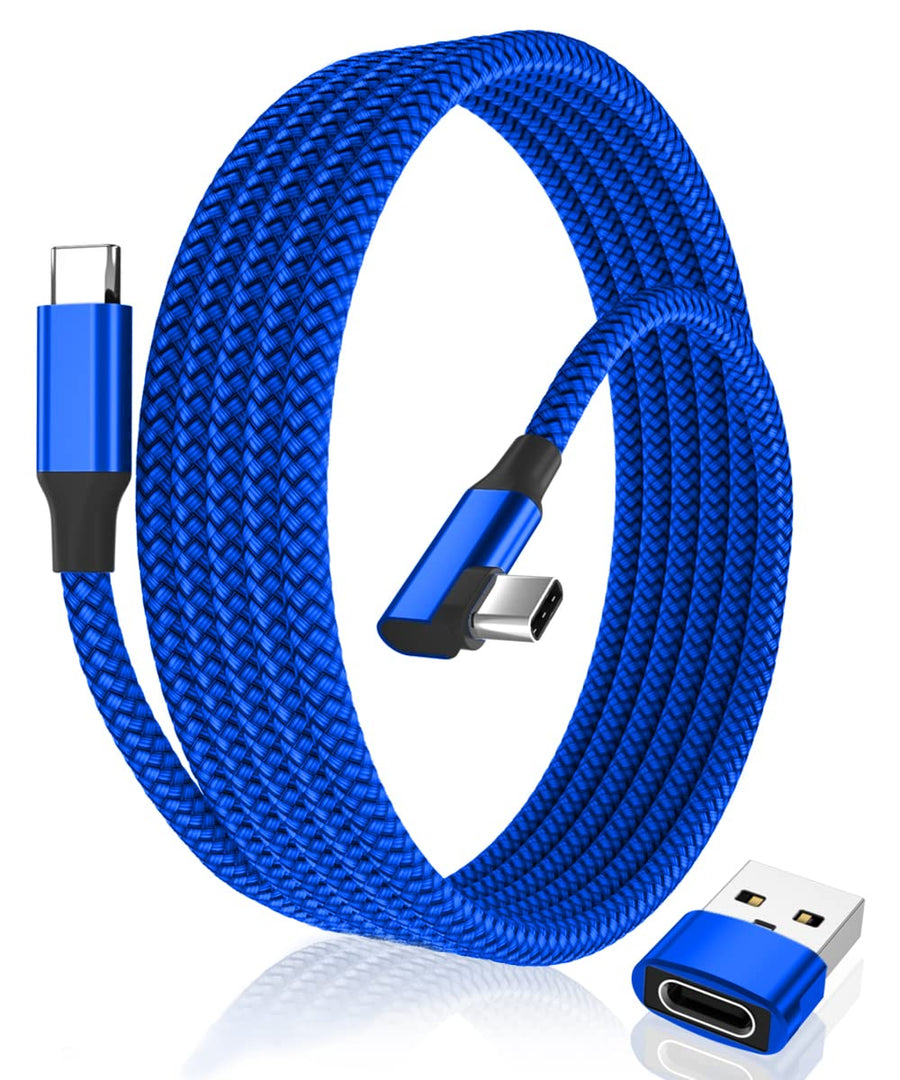 USB Type C to C 100W Charging Cable 6.6FT with USB A Adapter,PD Fast Charger Cord for Car iPhone 16 15 Pro Max Plus,Airpods 4th,MacBook Mac,iPad 10 10th Air 4 5 Mini 6 Generation 90 Degree