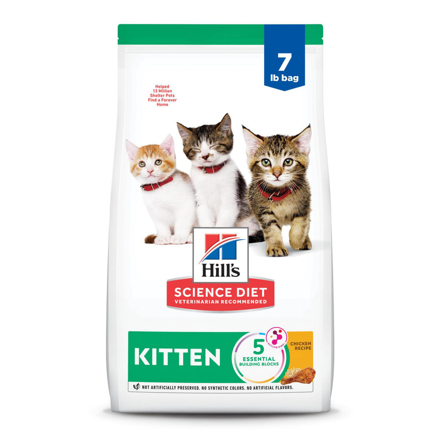Science Diet Kitten, Kitten Premium Nutrition, Dry Cat Food, Chicken Recipe, 7 lb Bag