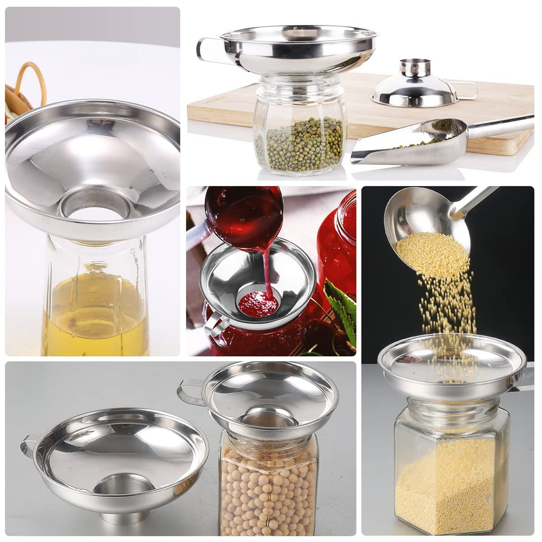 Canning Funnel for Kitchen Use, Wide Mouth Funnel for Mason Jars, Large Canning Funnels for Filling Bottles, Stainless Steel Food Funnel