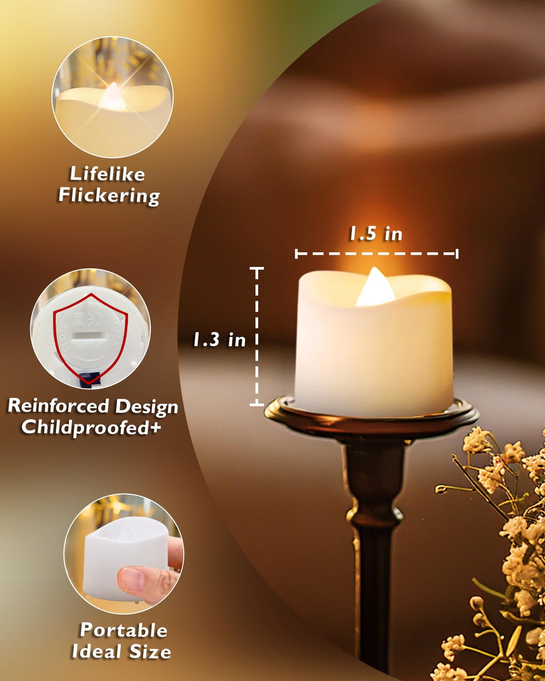 Remote Control Tea Lights Candles Battery Operated, Flameless LED Electric Tea Lights with Remote Votive Candles Light Up Candles for Table Decor, Outdoor Decor, Home Decor,12Pcs-Warm White