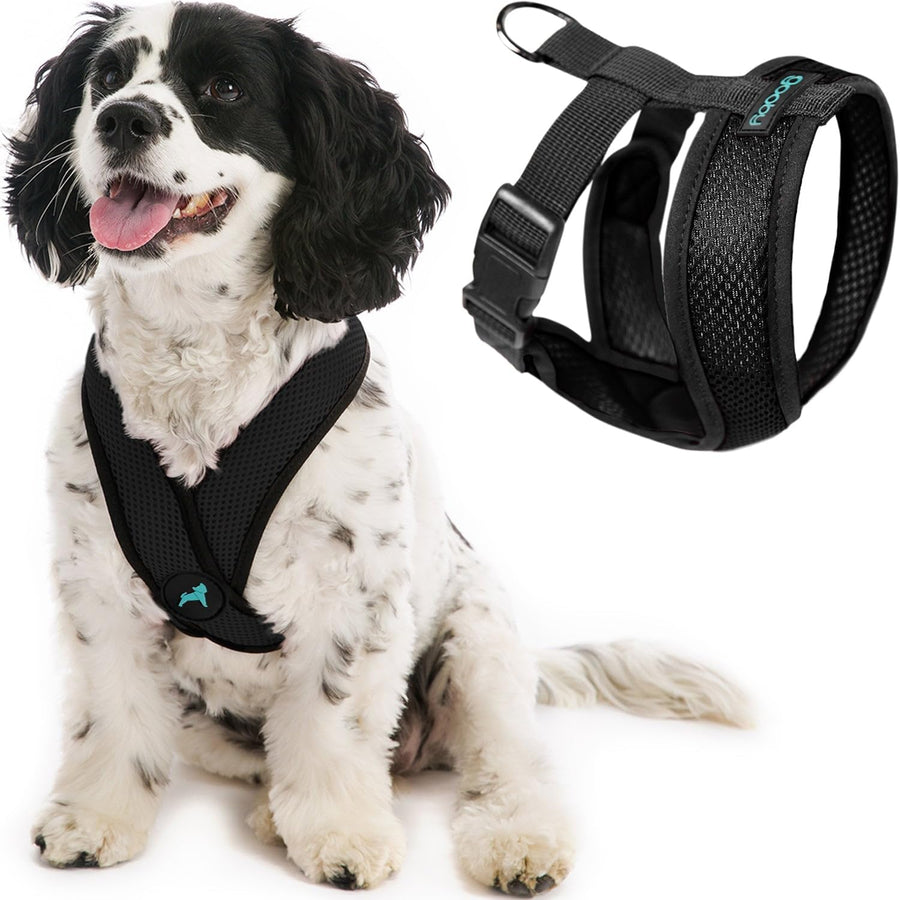 Comfort X Head In Harness - Black, Medium - No Pull Small Dog Harness Patented Choke-Free X Frame - Perfect on the Go Dog Harness for Medium Dogs No Pull or Small Dogs for Indoor and Outdoor Use