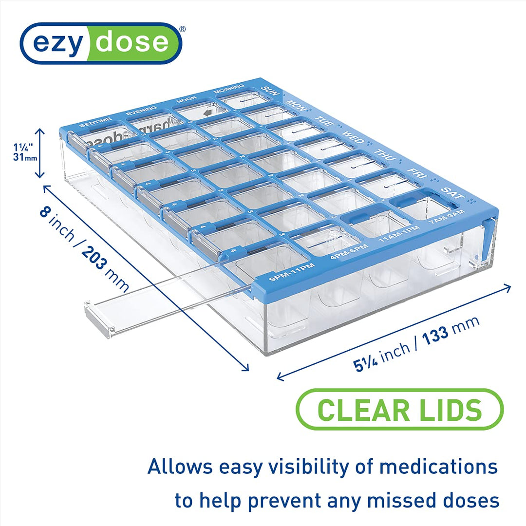 Ezy Dose Four-a-day Weekly Maxi-pharmadose Medication Organizer