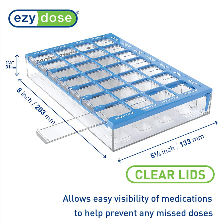 Ezy Dose Four-a-day Weekly Maxi-pharmadose Medication Organizer