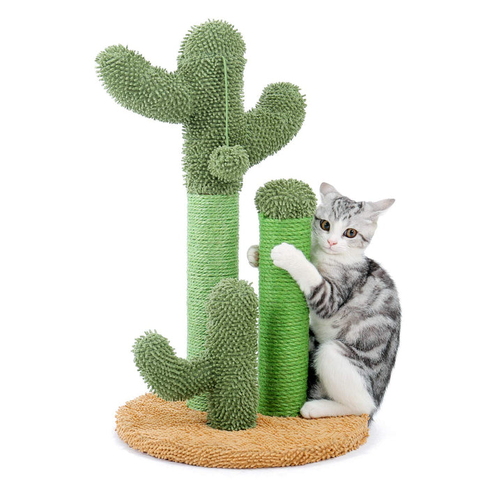 Cat Scratching Post Cactus Cat Scratcher Featuring with 3 Scratching Poles and Interactive Dangling Ball -Medium 23 Inches