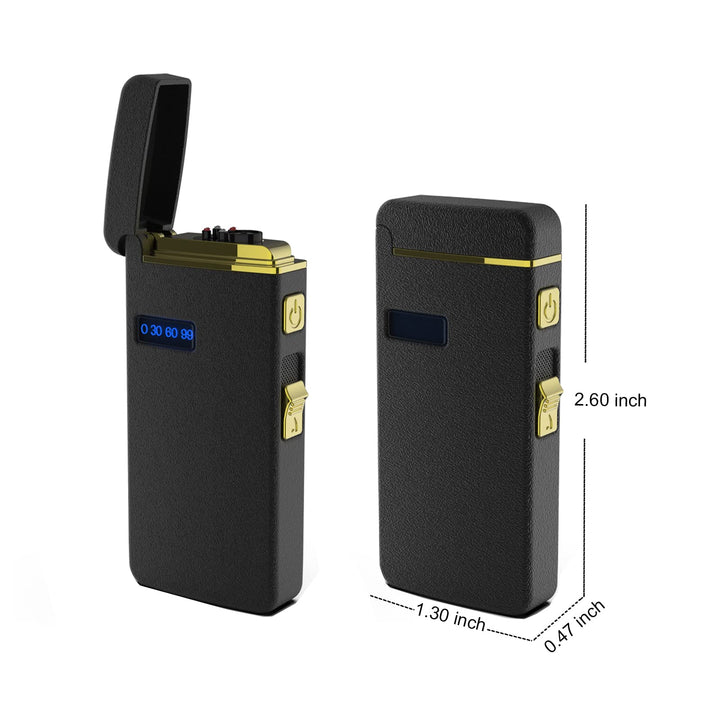 USB Lighters Windproof Rechargeable Dual Arc Lighter Inflatable Lighter Refillable Lighter Matte Black Color for Outdoor Camping Hunting Backpacking Hiking Kitchen