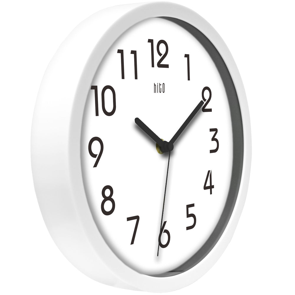 hito 10” Silent Wall Clock Battery Operated Kids Wall Clock Non ticking Sweep Movement Glass Cover Colorful Frame, for Kitchen, Bedroom, Home Office, Living Room Decor (Apple Green)