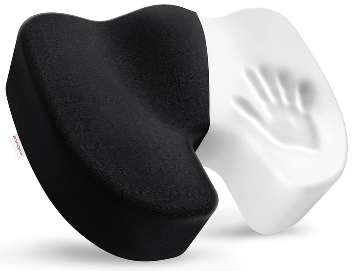 Seat Cushion Pillow for Office Chair, Desk Chair Car Seat Cushion for Tailbone Pain, Memory Foam Coccyx Seat Cushion for Sciatica, Back Pain Relief (Black)