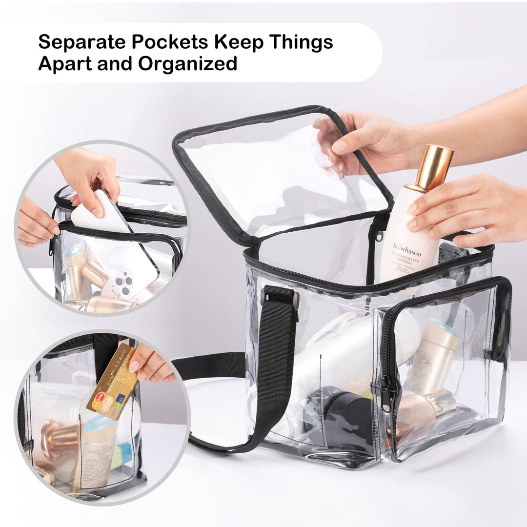 Clear Lunch Bag for Work Correctional Officers - Plastic Transparent Lunch Tote Stadium Bags See Through Womem and Men Ideal for Children 3+,10.6x8.6x6 inches
