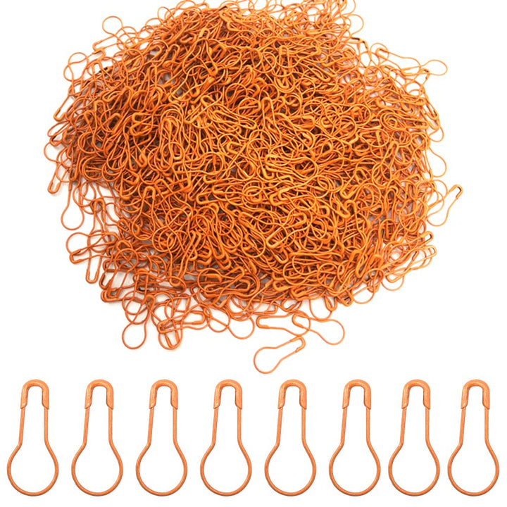 1000 pcs Metal Safety Pins Gourd Pin Bulb Pin Calabash Pin Bead Needle Pin Clothing Tag Pin DIY Home Accessories (Orange)
