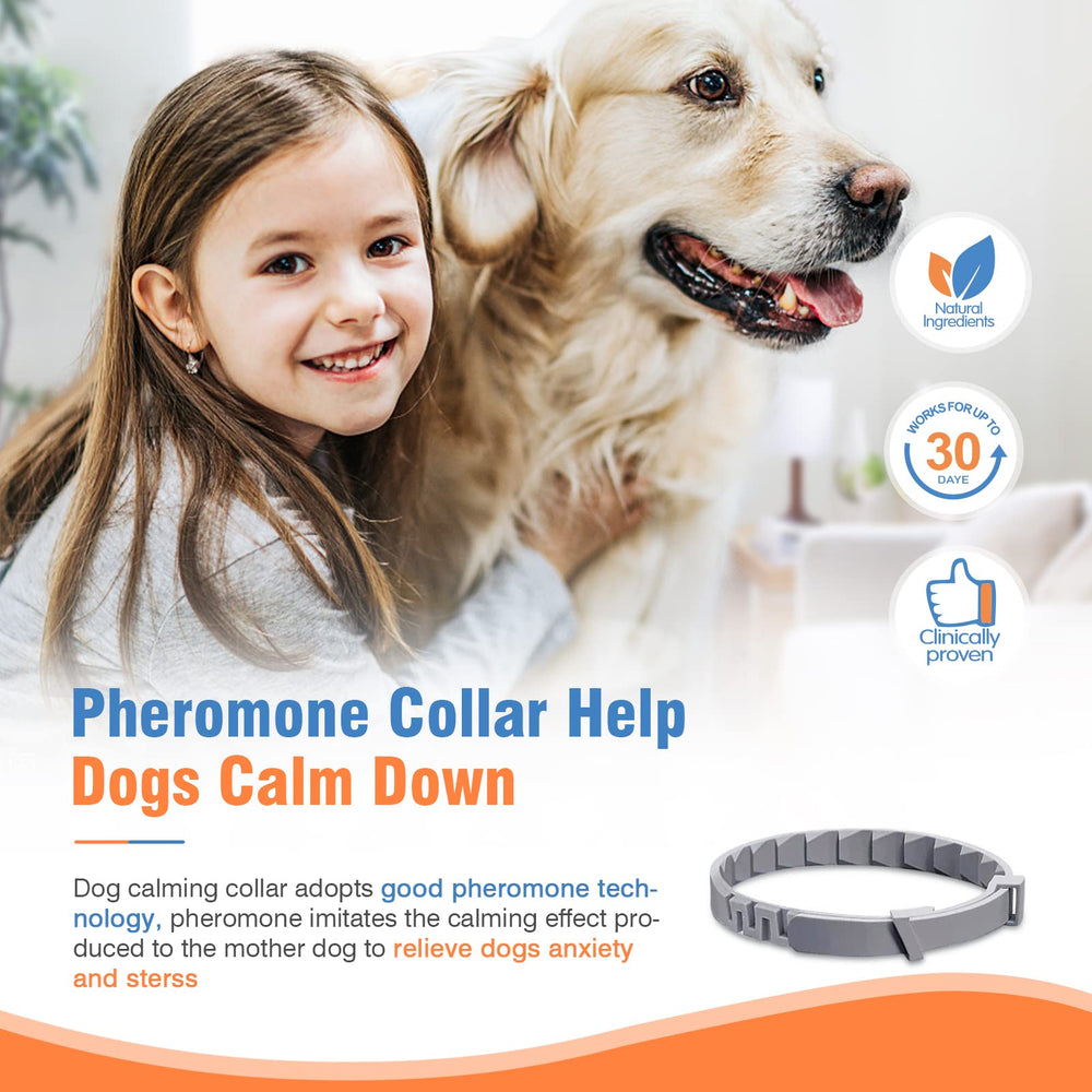 Calming Collar for Dogs 4 Packs Pheromone Collar 60 Days Use, Dog Anxiety Relief Separate Design Suitable for Various Small Medium Large Dog Relax Calming, Adjustable Size 25 Inches