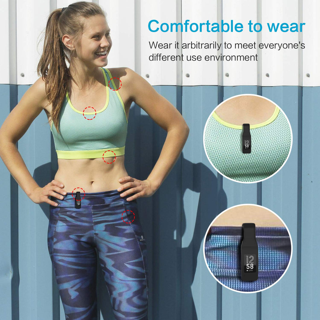 2-Pack Clip for Fitbit Inspire or Inspire HR Holder Accessory, Black