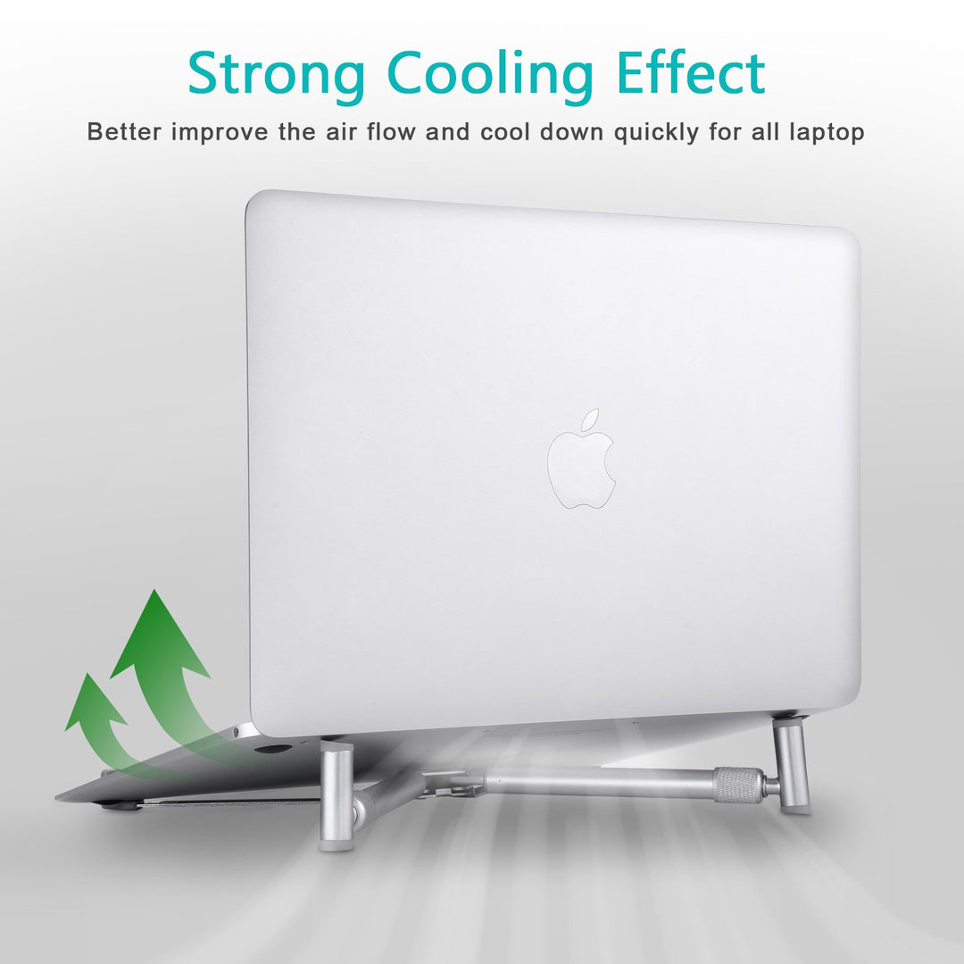 Portable Laptop Stand, Adjustable Laptop Stand for MacBook Pro, Aluminum Desk Foldable Compact Universal Computer Cooling Stand for 12 13 15 17 inch