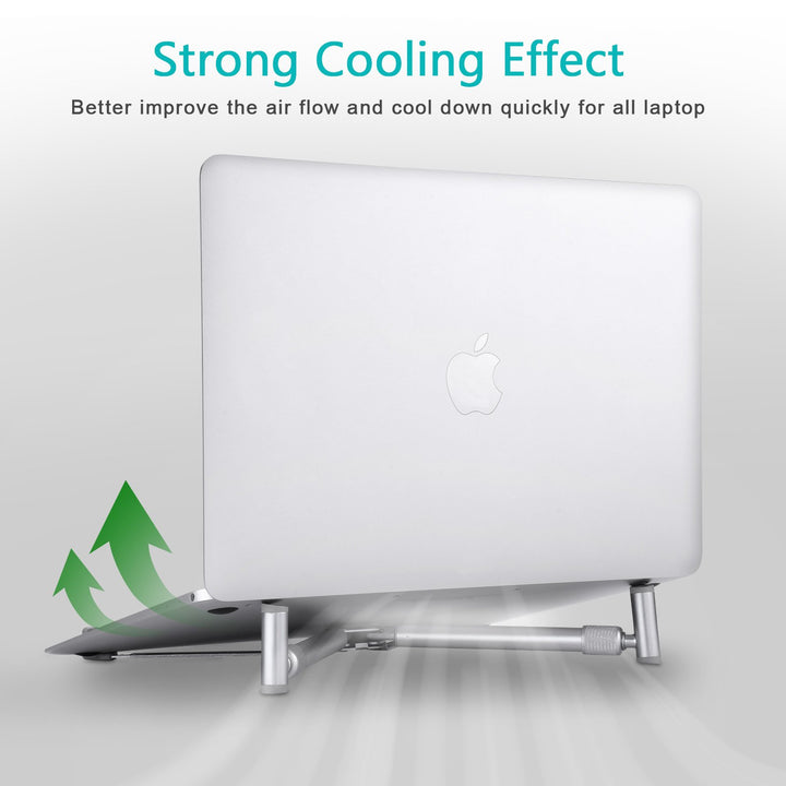 Portable Laptop Stand, Adjustable Laptop Stand for MacBook Pro, Aluminum Desk Foldable Compact Universal Computer Cooling Stand for 12 13 15 17 inch