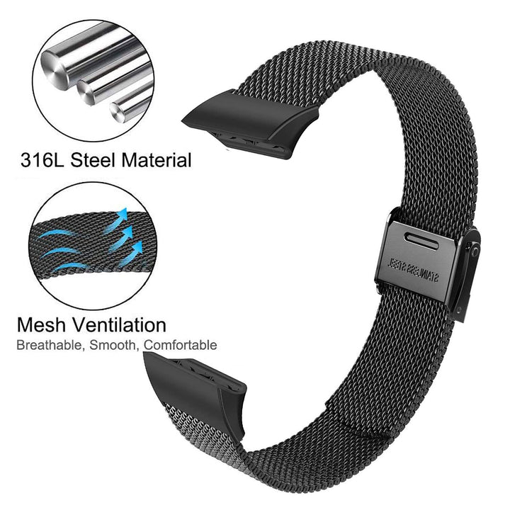 Band Compatible with Garmin Forerunner 35, Mesh Woven Stainless Steel Replacement Bracelet Bands Strap Wrist Band for Garmin Forerunner 35, Black
