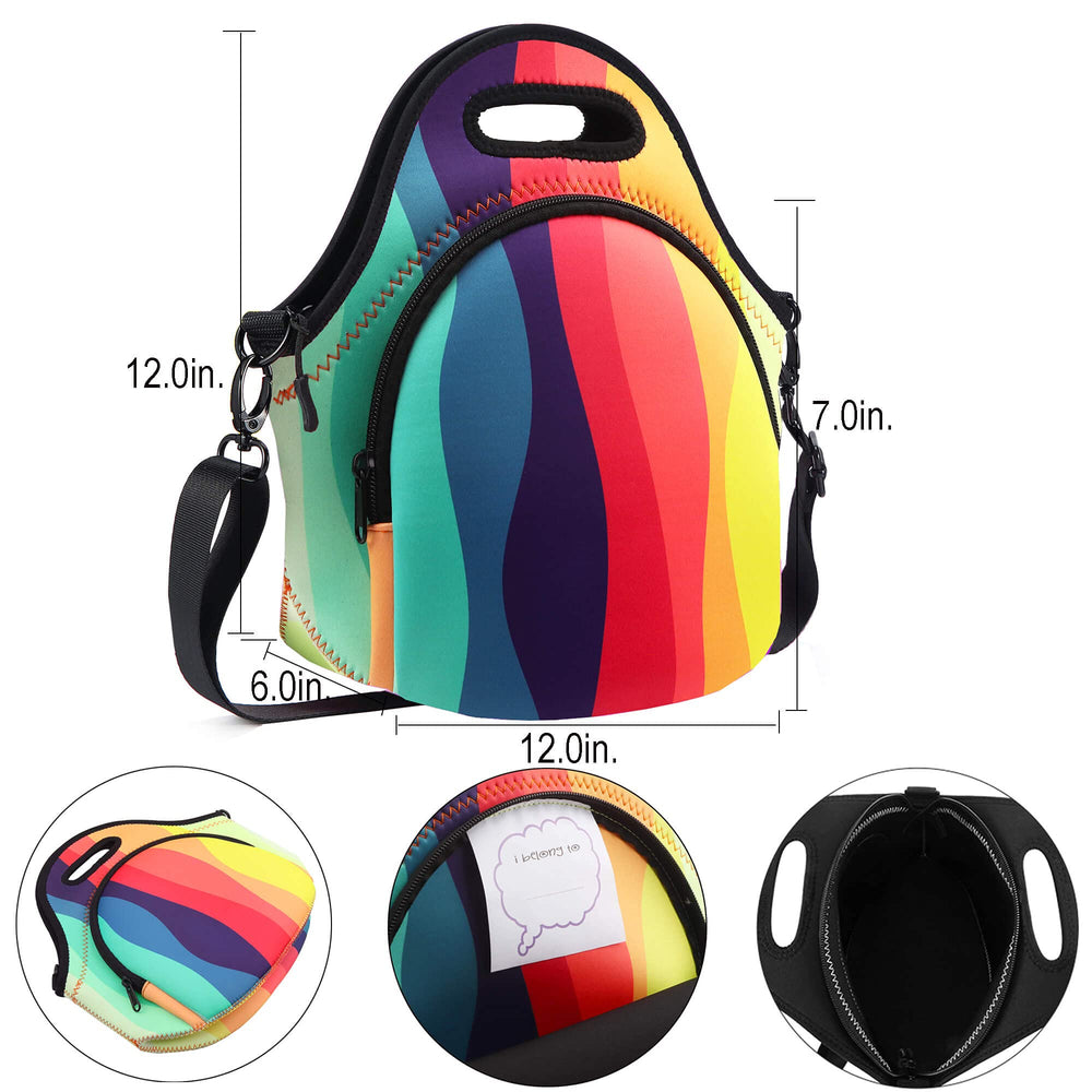 Neoprene Lunch Bags For Kids Women Boys Girls-Lightweight/Foldable/Reusable Lunch Boxes Bags For School,Work,Students,Picnic Gift For Back To School