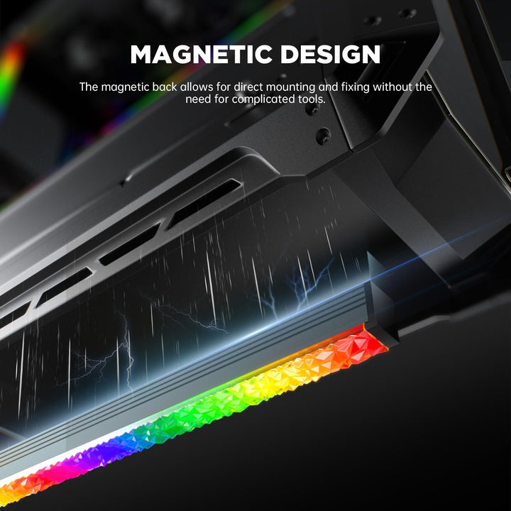 Acrylic ARGB LED Strip for PC Case with 5V 3-pin ARGB LED and 4-pin Header, Compatible with Aura SYNC, Gigabyte RGB Fusion, MSI Mystic Light Sync - 5.6inches