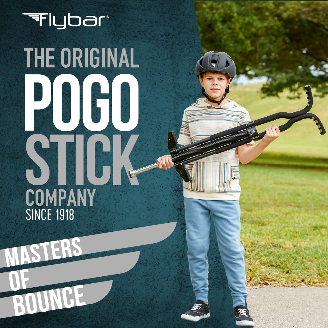 Master Pogo Stick for Kids, Ages 9+, 80 to 160 Pounds, Easy Grip Handles, Anti-Slip Pegs, Outdoor Toys for Boys, Jumper Toys for Girls, Outside Toys for Kids, Tweens and Teens (Black/Silver)