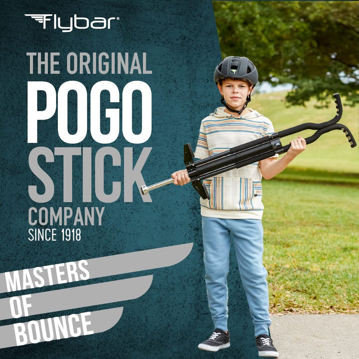 Master Pogo Stick for Kids, Ages 9+, 80 to 160 Pounds, Easy Grip Handles, Anti-Slip Pegs, Outdoor Toys for Boys, Jumper Toys for Girls, Outside Toys for Kids, Tweens and Teens (Black/Silver)
