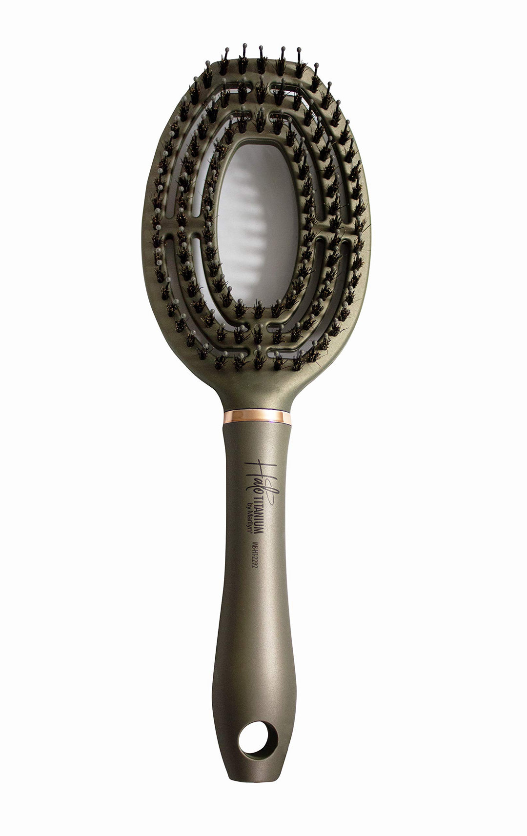 Halo Titanium Paddle Brush - Blowout, Smoothing Paddle Brush Boar/Nylon Mixed Bristles - Titanium | Achieve Faster Drying Time | Great for Sensitive Scalps, Wigs and Extensions
