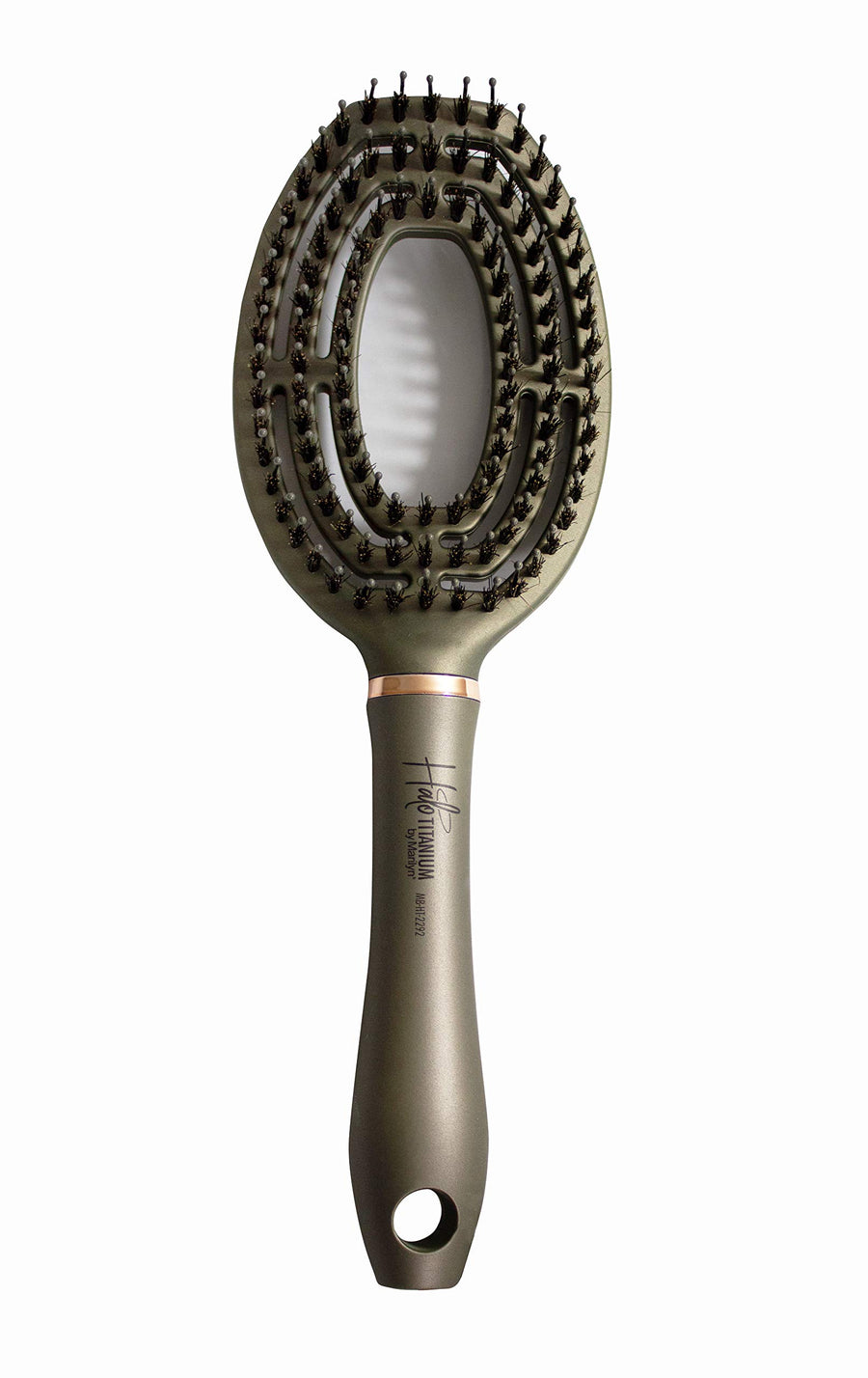 Halo Titanium Paddle Brush - Blowout, Smoothing Paddle Brush Boar/Nylon Mixed Bristles - Titanium | Achieve Faster Drying Time | Great for Sensitive Scalps, Wigs and Extensions