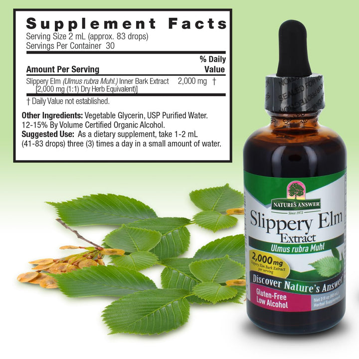 Nature&#39;s Answer Slippery Elm Extract, 2000 mg, 2 fl oz (60 ml)