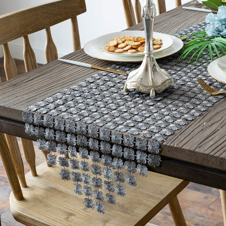 Valea Home Table Runners 12 x 72 Inch Glitter Clover Ta