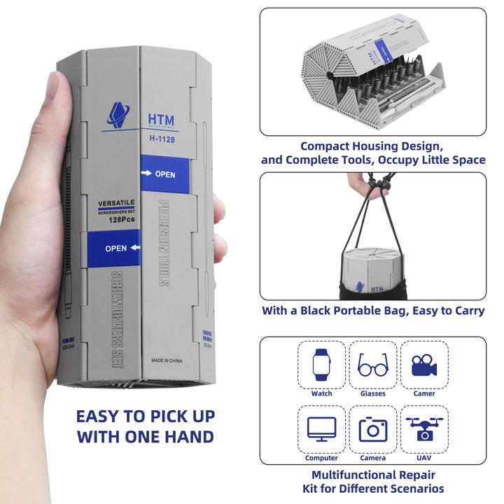 142 in 1 Precision Screwdriver Set Professional Magnetic Repair Tool Kit for Computer, Laptop, Xbox, Macbook, Game Console (H1128)