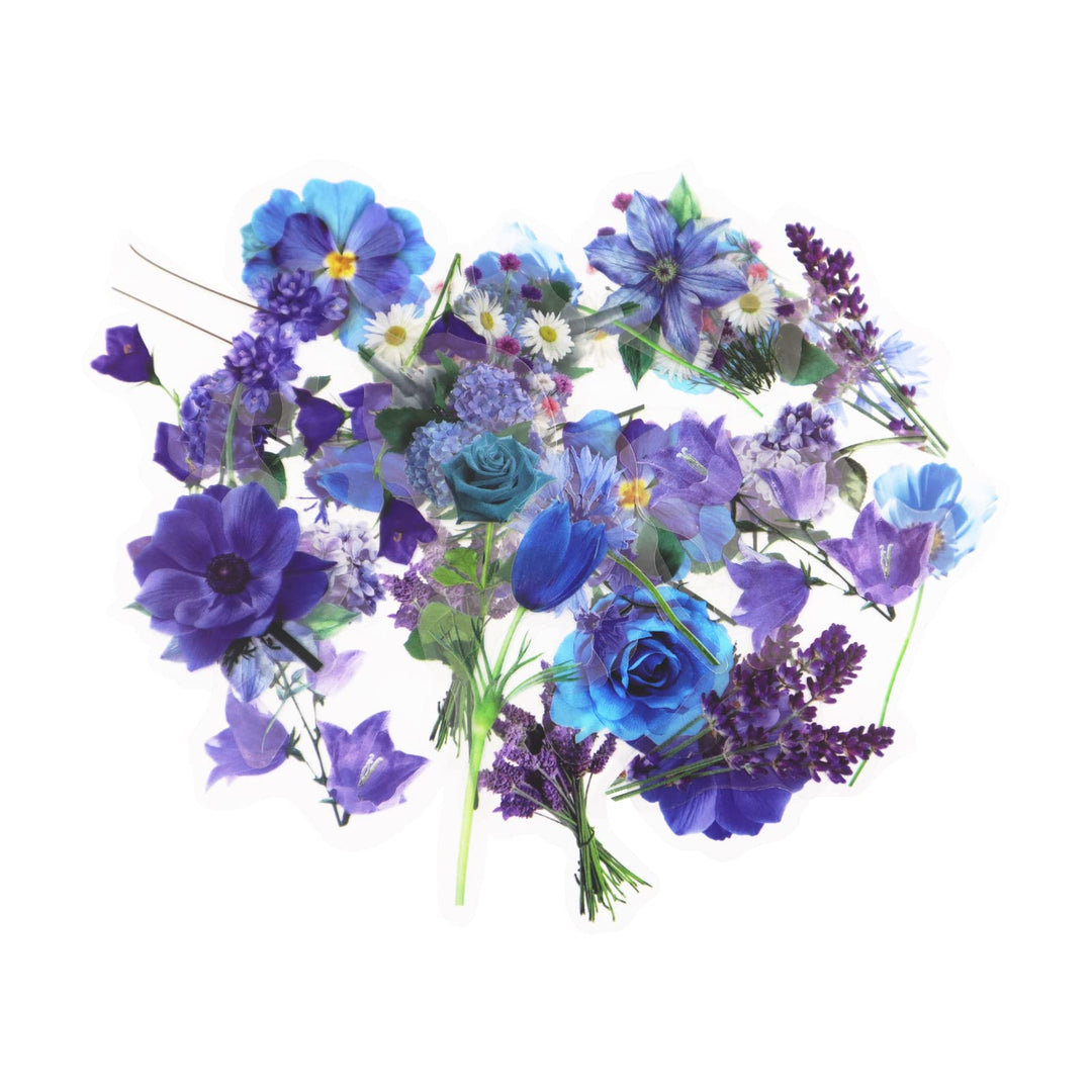 160pcs Flower Plant Stickers, 20 Patterns PET Transparent Decorative Stickers, Flower Scrapbooking Stickers, Floral Washi Stickers for Craft Album Journal, Style A