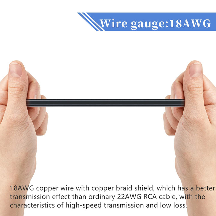 RCA to Speaker Wire, 18AWG 2 Pack 6ft RCA Male Plug Ada