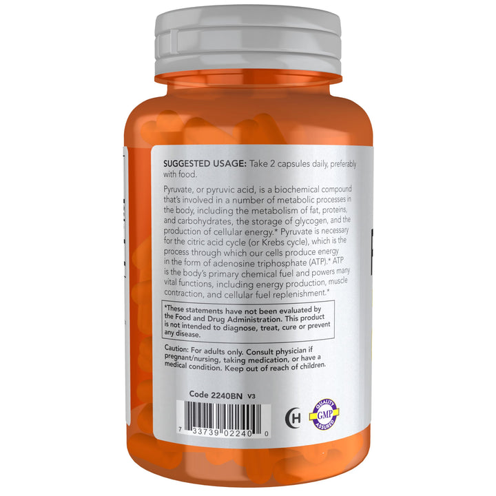 NOW Foods Sports Nutrition, Pyruvate (Pyruvic Acid) 600