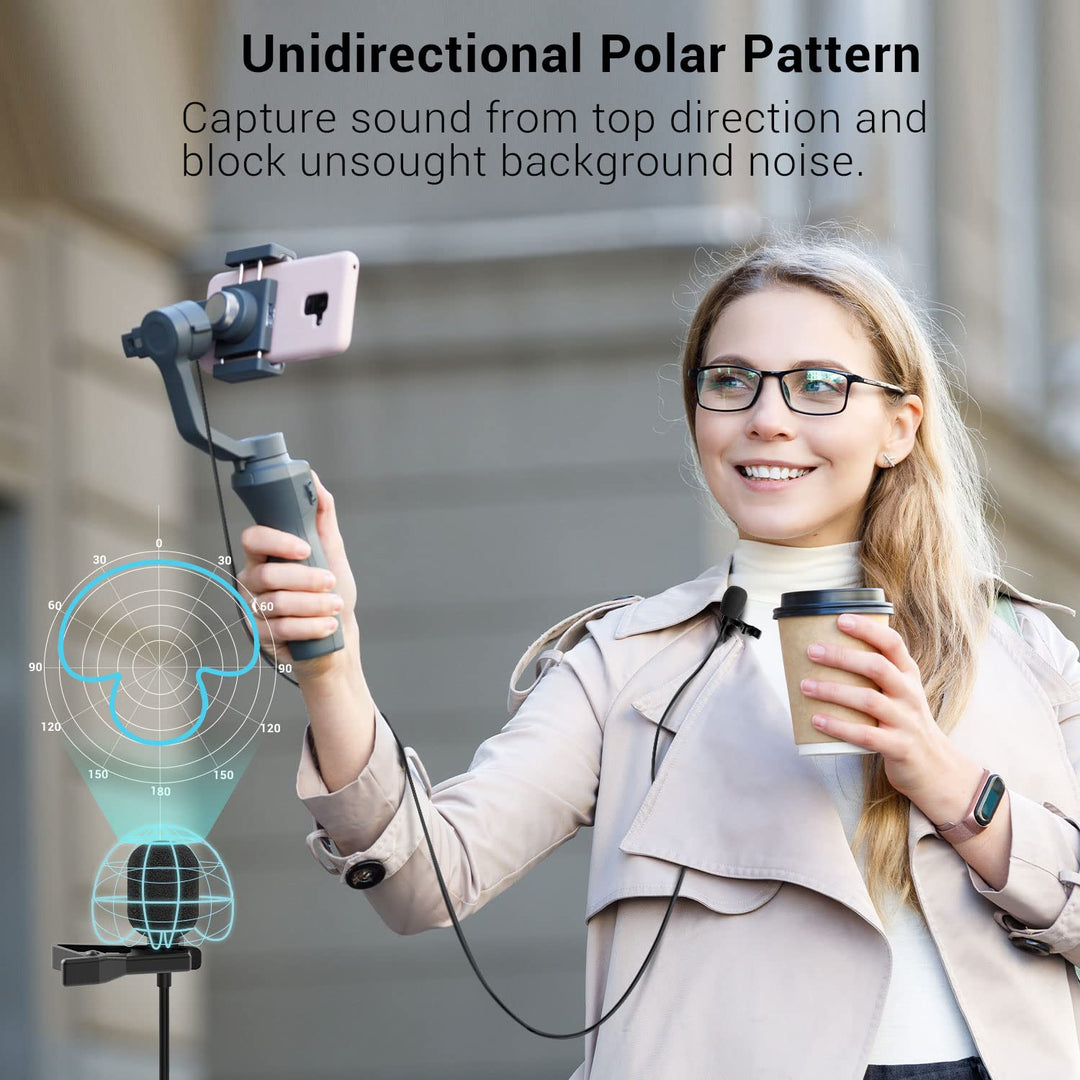 Cubilux Unidirectional USB C Lavalier Microphone, Type C Lapel MIC Compatible with MacBook, iPhone 15+/15 Pro Max, iPad 10 iPad Pro iPad Air 5/4, Samsung S24/S23/S22 Tab S8/S7/S6, Pixel 8/7 Pro, 5FT