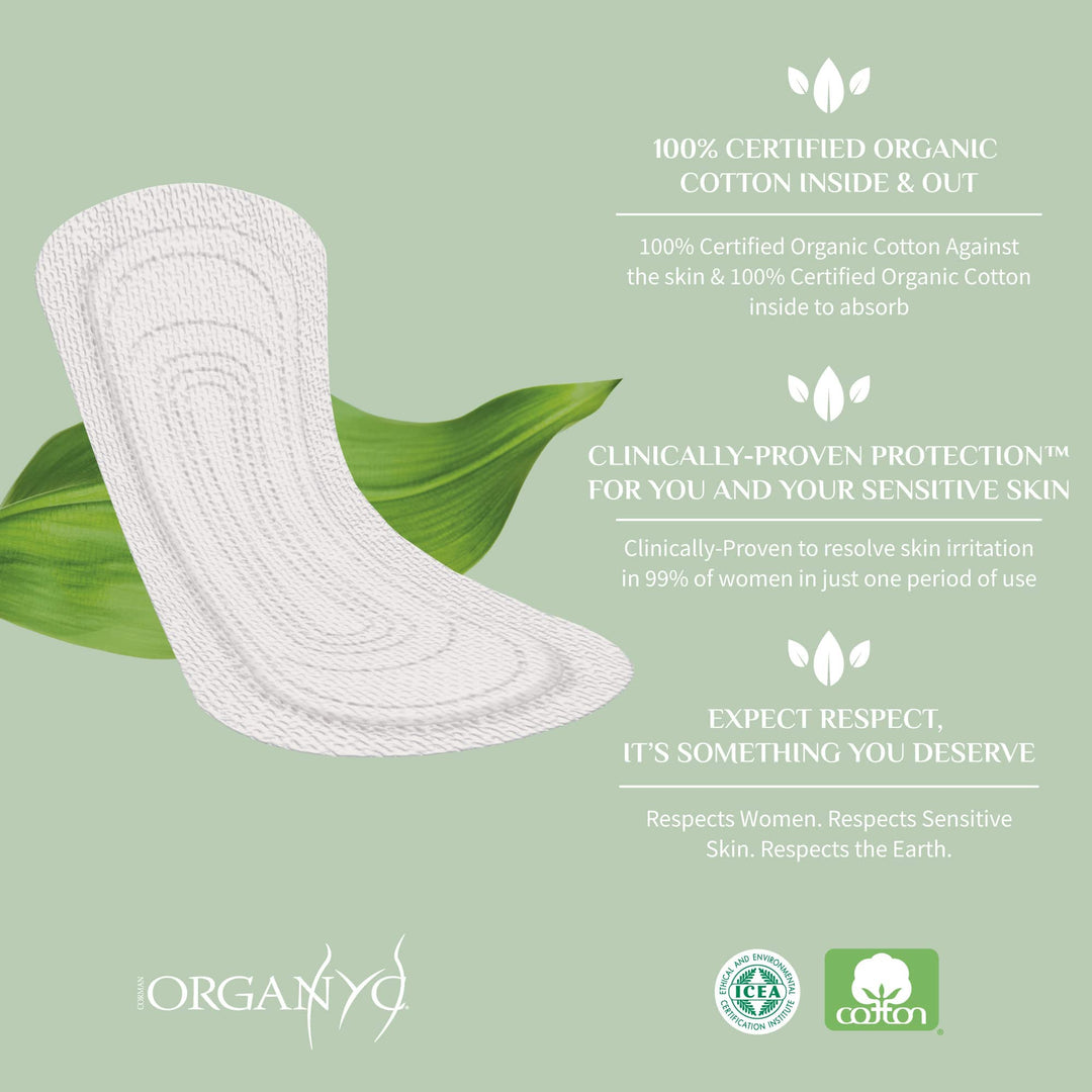 ORGANYC Hypoallergenic 100% Organic Cotton Panty Liners
