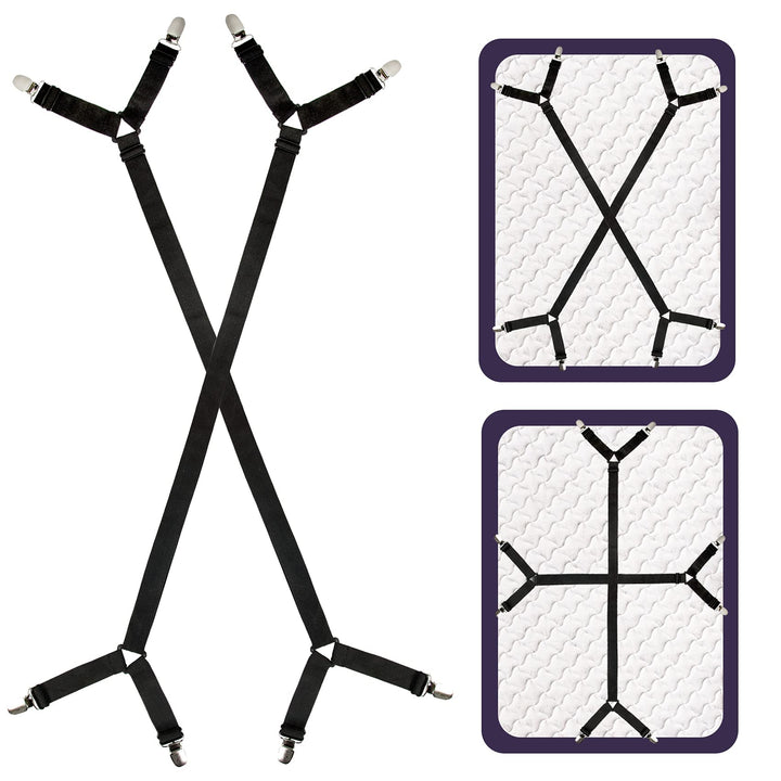 Attmu Bed Sheet Straps, 2 Pack Fitted Bed Sheet Fastene