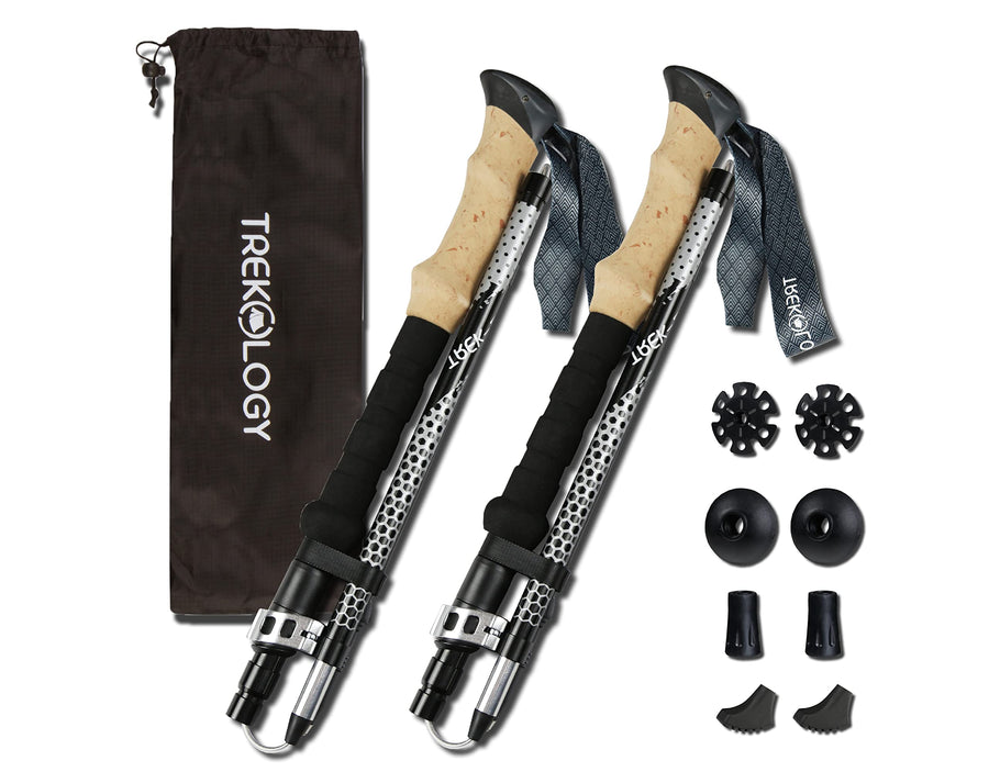 Trek-Z Collapsible Hiking & Trekking Poles - Balance Support for Seniors, Women, and Men, 2pc Per Set