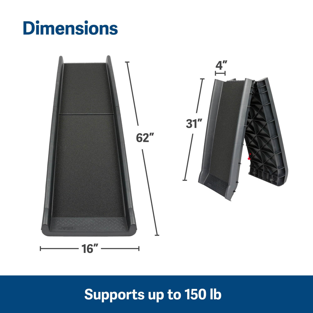 Happy Ride Folding Pet Ramp, Portable Lightweight Dog Ramp for Cars, Trucks & SUVs