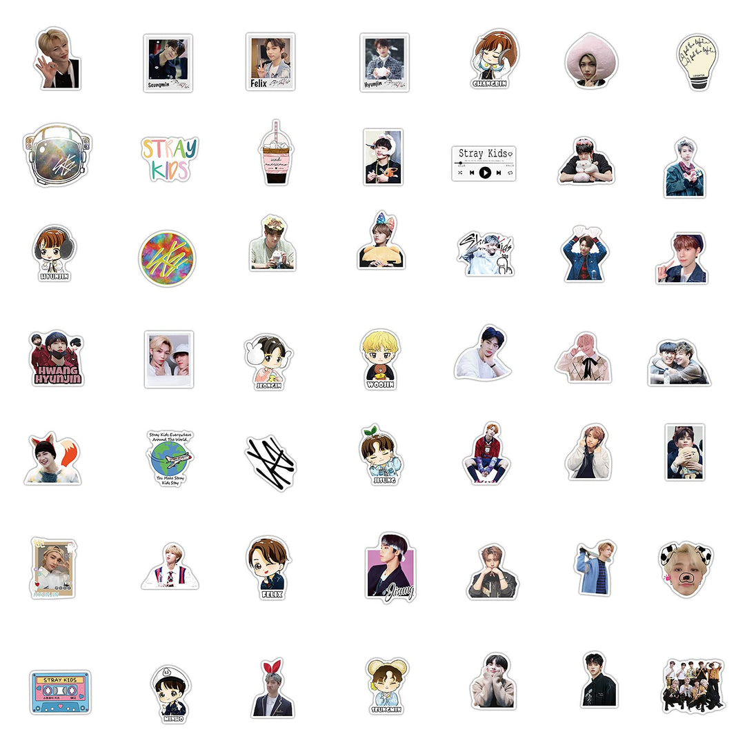 Stray Kids Cute Kpop Stickers Waterproof 100pcs, Korean Singer Stickers for Teens Laptop Luggage Travel Case Phone Water Bottles Car Scrapbook Bike Guitar Bumper