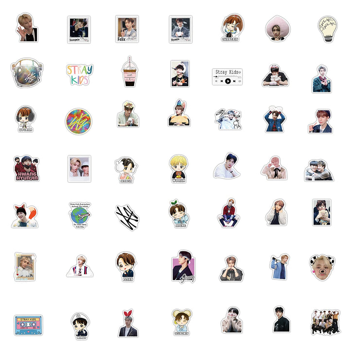Stray Kids Cute Kpop Stickers Waterproof 100pcs, Korean Singer Stickers for Teens Laptop Luggage Travel Case Phone Water Bottles Car Scrapbook Bike Guitar Bumper